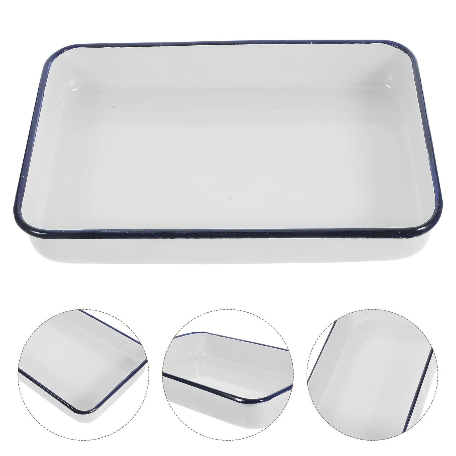 

Enamel Baking Pan Enamelware Roasting Pan Oblong Cake Pan Enameled Steel Baking Dish Lasagna Pan Rectangular Serving Tray