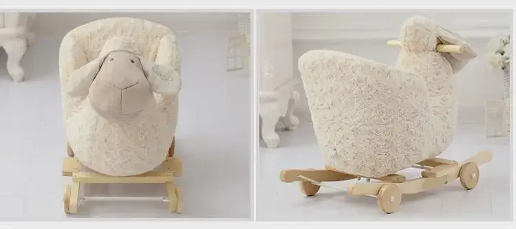 Children's Trojan Horse Rocking Horse Baby Small Rocking Chair Male Treasure Female Treasure First Birthday Gift
