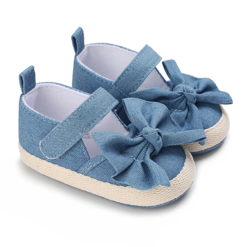 0-18 months cute baby shoes summer small fresh blue bow princess shoes sandals soft and comfortable soles slip walking shoes 2