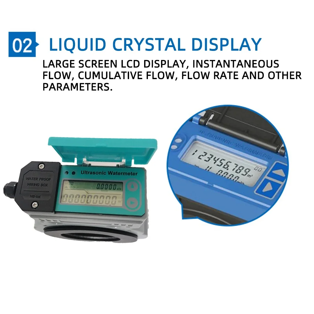 Digital Ultrasonic Flow Meter RS485 Card Type Pipeline Water Meter Industrial Ag
