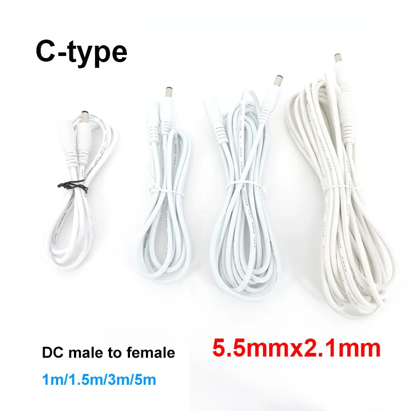 LitaElek 5 Coppia CC Jack 5,5mm x 2,1mm DC Connettore DC 12V Maschio Femmina Jack Alimentazione Adattatore Connettore per Striscia LED e Telecamera CCTV o Dispositivi 5V-24V DC altro