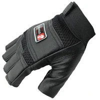 Men Outdoor Half Finger Sport PU Leather Mesh Gym Fitness Glove Men's Bird Pattern Non Slip Bicycle Cycling Mitten G41 1