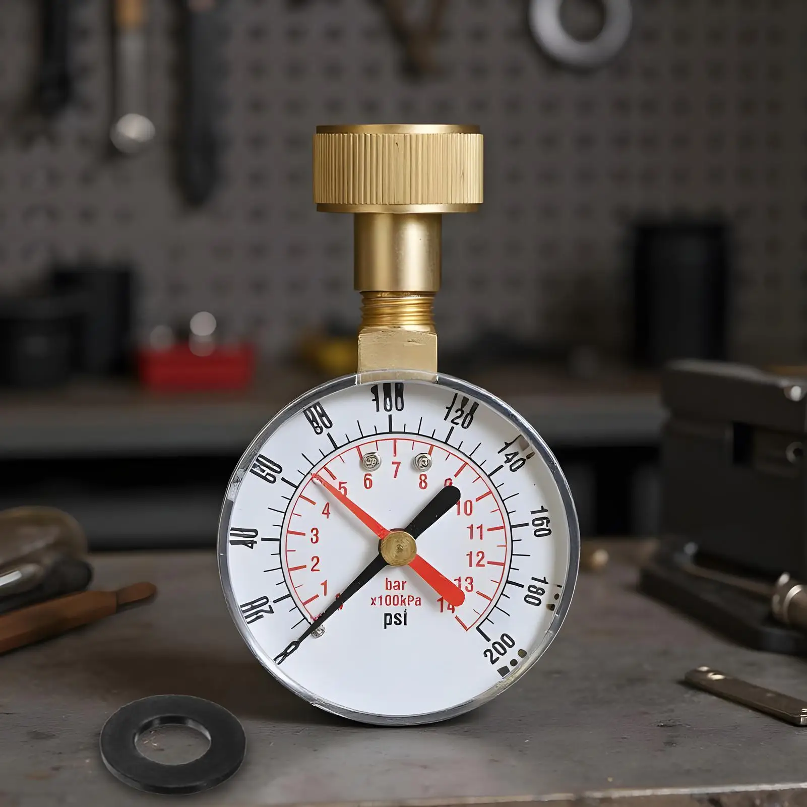 수압계 0-200 PSI 정원용 호스 압력계 3/4인치 나사형 미터 관개 시스템 가정용 야외 주방 마당용