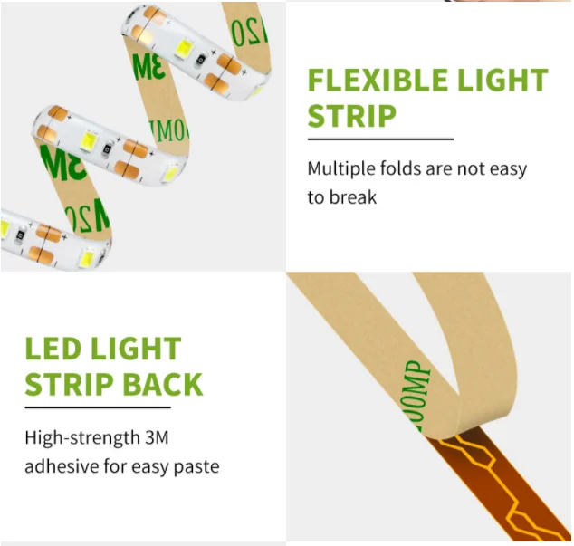 Bande lumineuse LED USB 5M, 5V, 3528, 1 mètre, 5 mètres, blanc chaud et froid, rose, vert, bleu, rouge, ruban SMD, lumière d'armoire de plafond, étanche 3