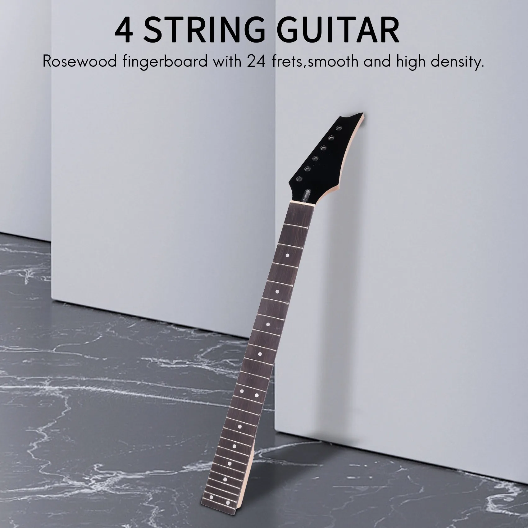 24 Frets New Replacement Maple Neck Rosewood Fretboard Fingerboard for Electric Guitar Black