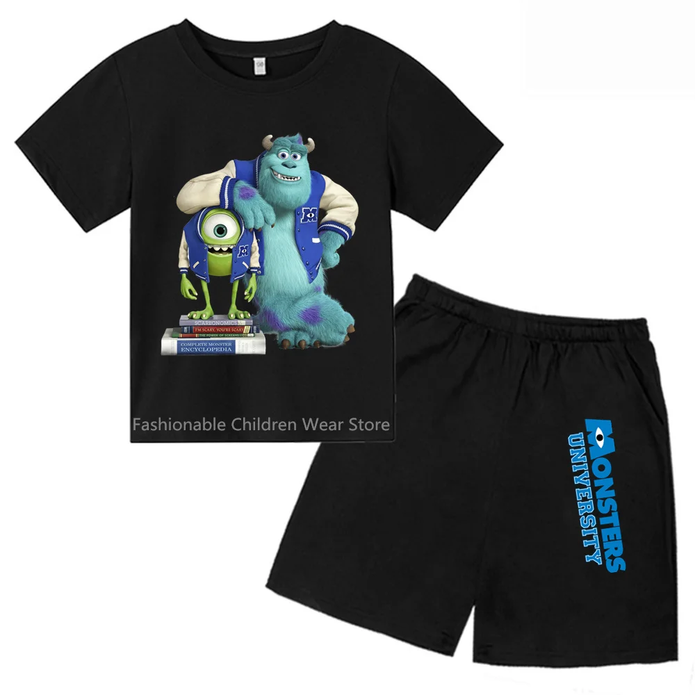 Fiocco Estivo Per Ragazzi E Ragazze: Monster Power Co. T-Shirt E Pantaloncini A Tema | 2024 Nuovo Vestito Casual In Cotone