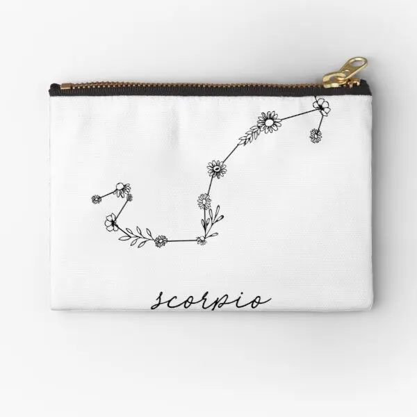 

Scorpio Zodiac Wildflower Constellation Zipper Pouches Small Coin Socks Panties Storage Men Pure Underwear Packaging Key