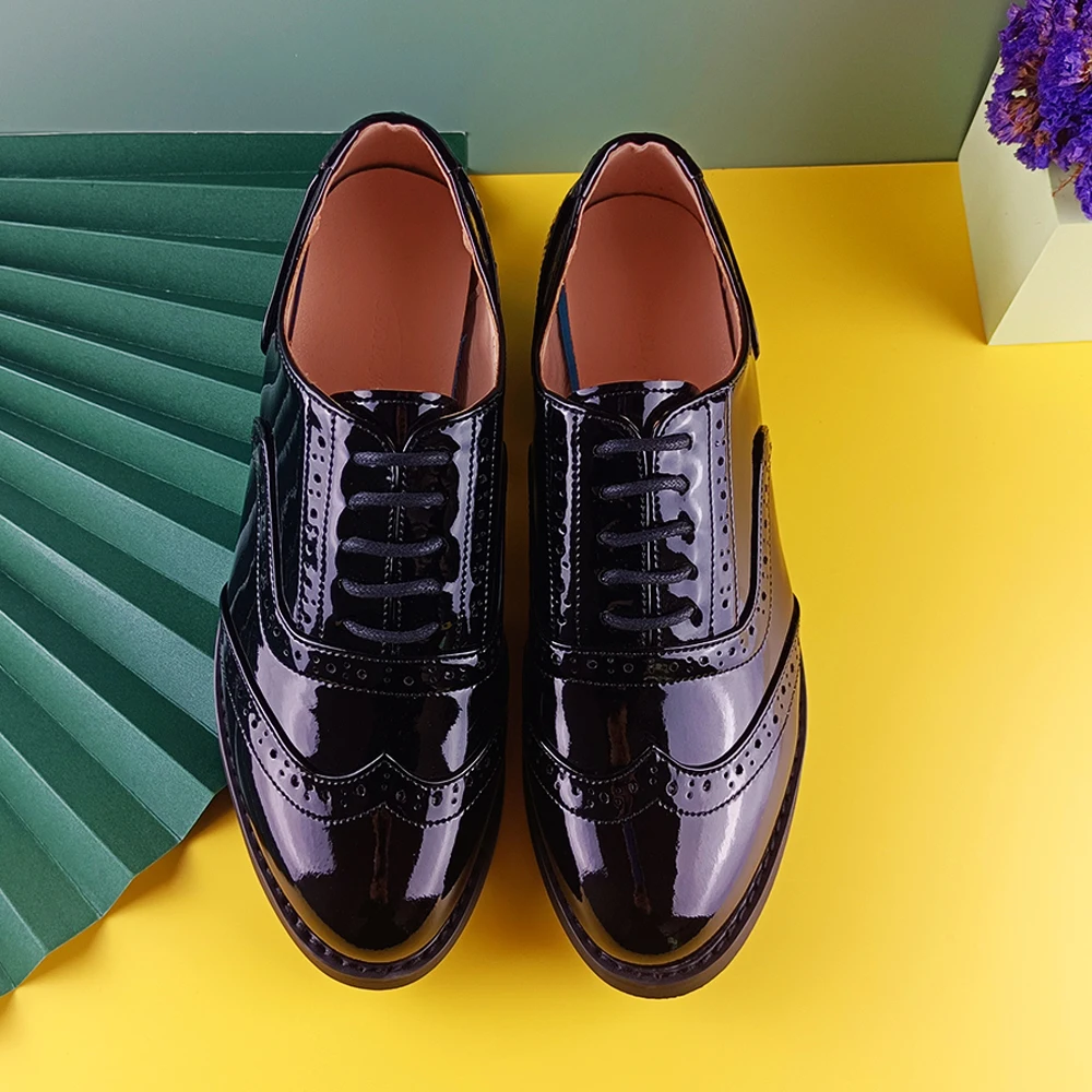 Women's Leather Summer Platform Sneakers Flat Casual Oxford Shoes Loafers Moccasins Spring Vintage for Woman Trend New