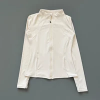 Quick Dry Stand Up Collar Fitness Jacket pour femmes Slim-Fit Zipper Yoga Wear manches longues respirantes Running Sports Cyclisme Top 4