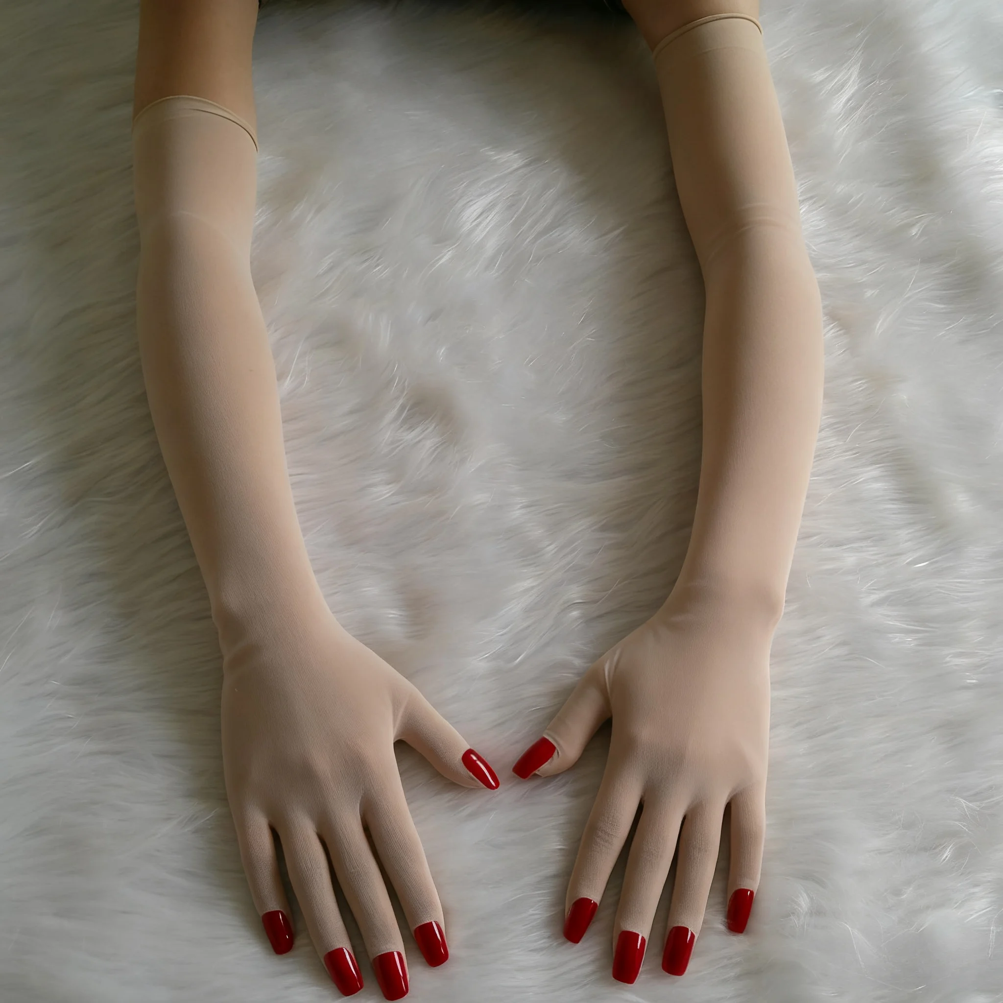 Sexy Cosplay lange Handschuhe mit Nägeln, Unisex, hochelastisch, atmungsaktiv, 5 Finger, Crossdressing-Handschuhe – Detail 8