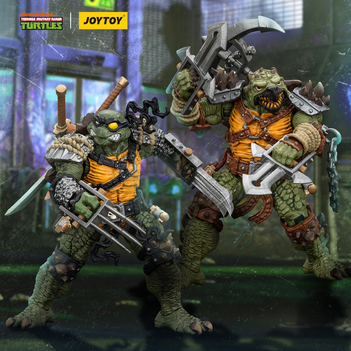 [Presale] NEW JOYTOY 1/18 Villain Action Figures TMNT Ninja Turtles Slash Tokka Krang Beebop Rocksteady Anime Model Toy 4