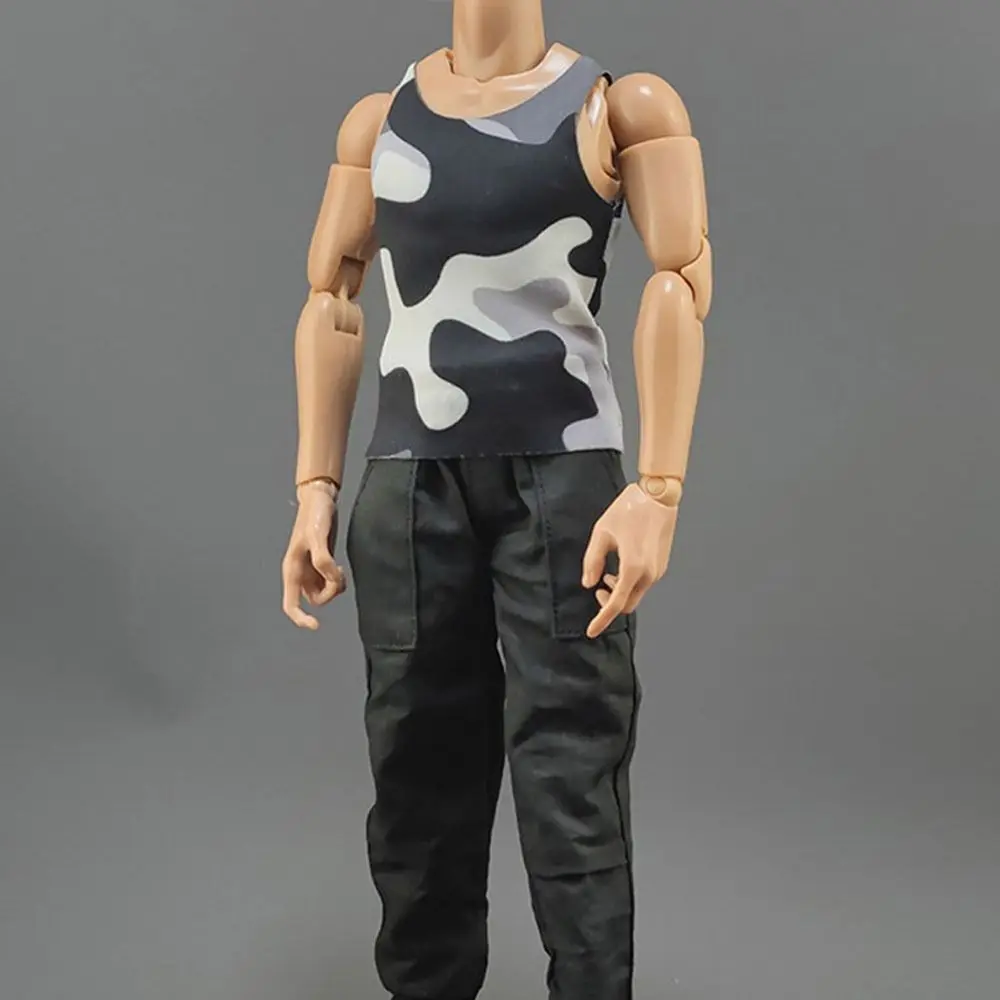 Neue Figur Tops 1/6 Männliche Kleidung Puppe Sport Unten Miniatur Kleidung Soldat Casual T-shirt Soldat Figur Zubehör – Detail 5