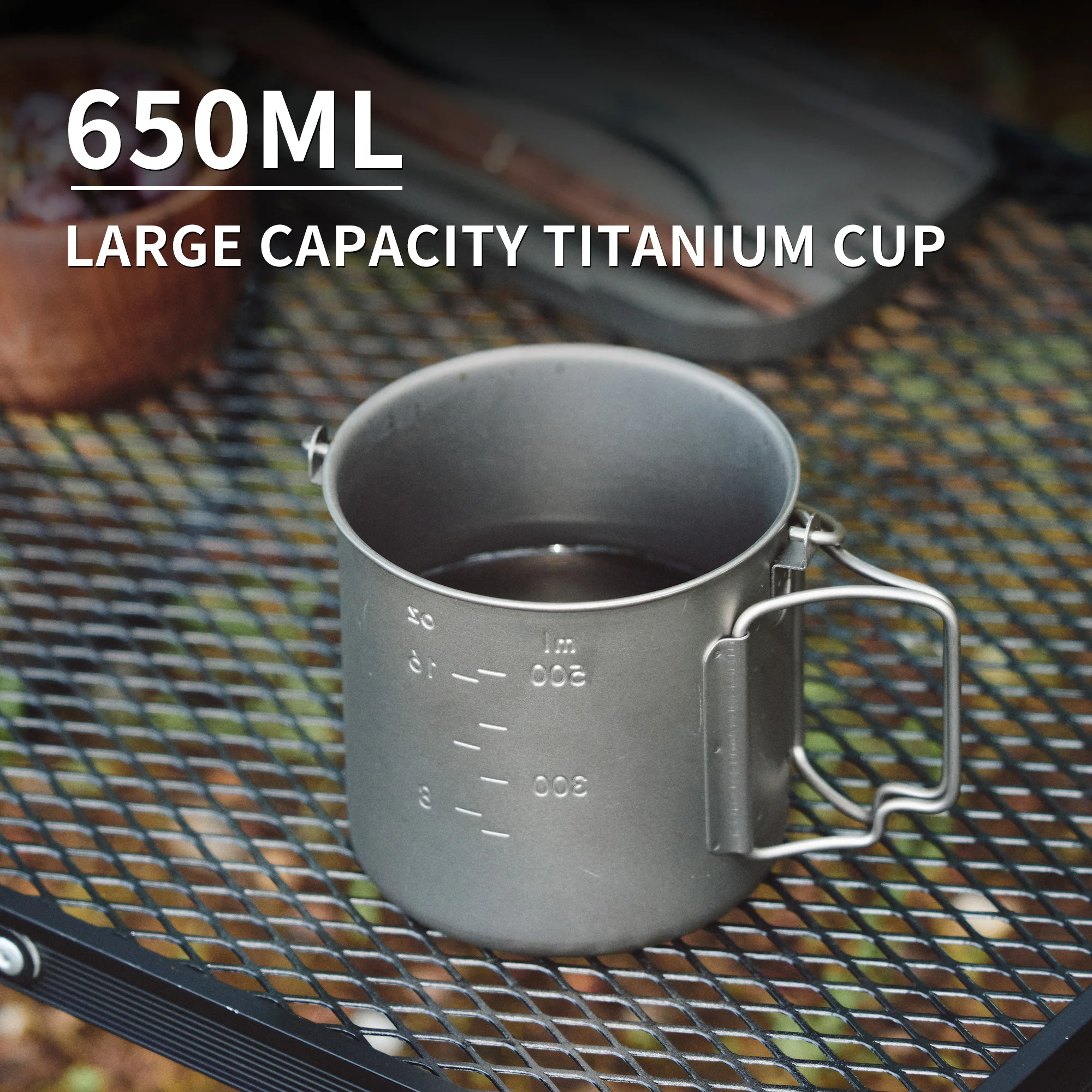 Naturehike Ti02 Ti02 650ml 900ml Titanium Hanging Pot Outdoor Camping Hiking Backpacking Picnic BBQ Portable Folding Cup Pan