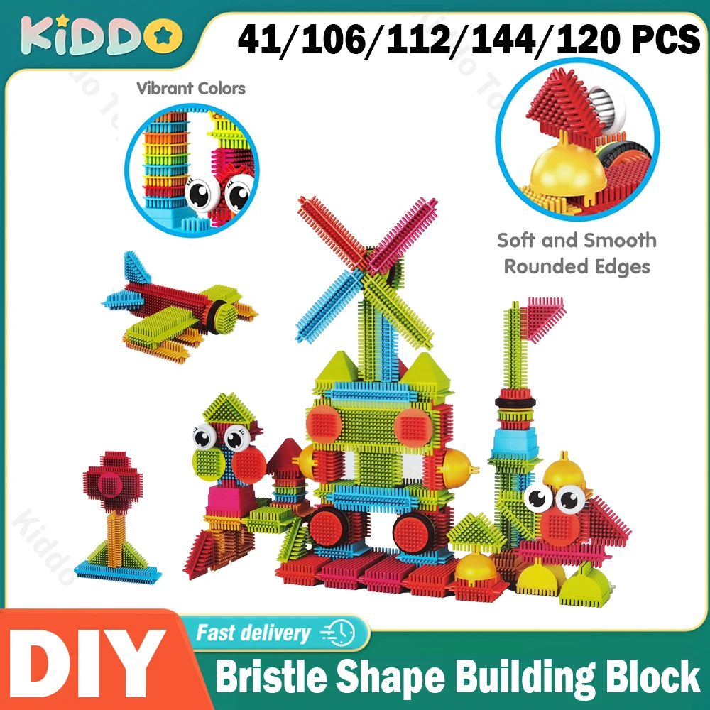Kids DIY Building Block Child's Bristle Shape Brick Intellectual Modeling Interactive Parent-Child Assembly Educational Toys puzzle toys building blocks toys