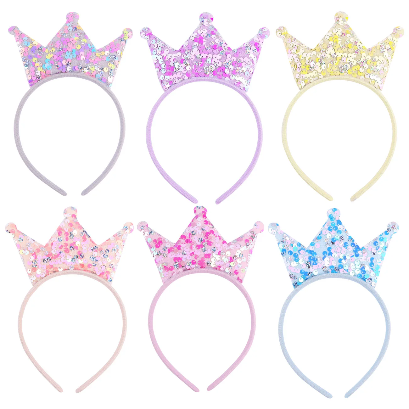Bianbaistar Pailletten-Stirnbänder Für Damen, 2 Stück – Glänzendes Rosa & Lila Samt-Haarschmuck