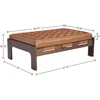 47.75" Leather Ottoman Coffee Table, Tufted Upholstered Cocktail Ottoman, Large Footrest Ottoman Bench with Solid Wood Frame 2