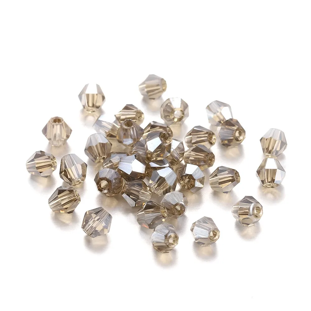 Shimmering AB Glass Bicone Beads – 200Pcs