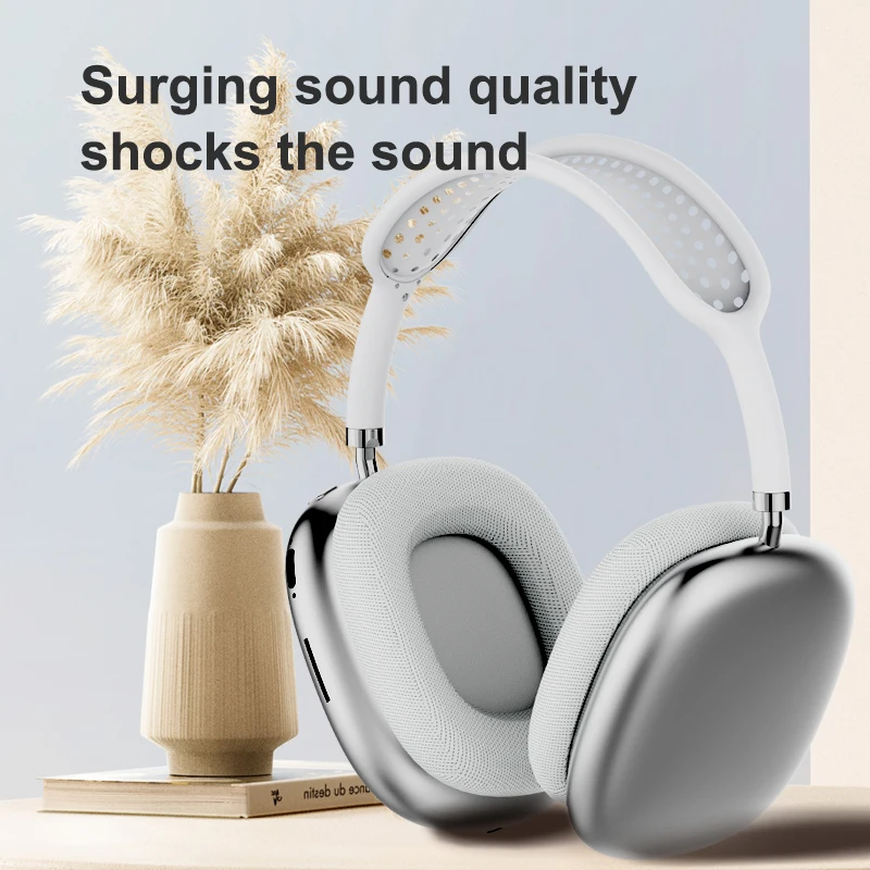 Pods max Bluetooth Wireless Headphones Over Ear Stereo Hi-fi Headset Bass  with Mic Gaming Sports Earphone With Leather Soft Case - AliExpress