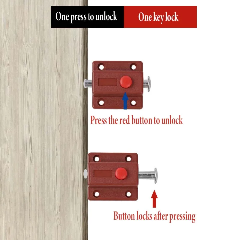 Hidden Plastic Spring Lock ABS Plastic Self-bounce Button Lock Cabinet Door Surface Mount Spring Wardrobe Drawer Latch