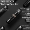 POSEIDON Tattoo Pen Kit Rotary Wireless Tattoo Machine Kit Coreless Motor High Quality Tattoo Gun Kit for Tattoo Artist 2