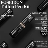 POSEIDON Tattoo Pen Kit Rotary Wireless Tattoo Machine Kit Coreless Motor High Quality Tattoo Gun Kit for Tattoo Artist 2