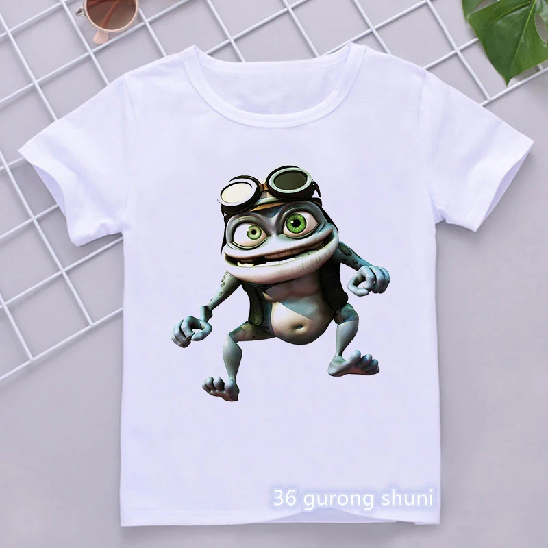 T-Shirt For Boys Crazy Frog Anime Cartoon Print Children'S Tshirts Hip-Hop Boys Clothes White Short-Sleeved Tops Drop Shipping 5