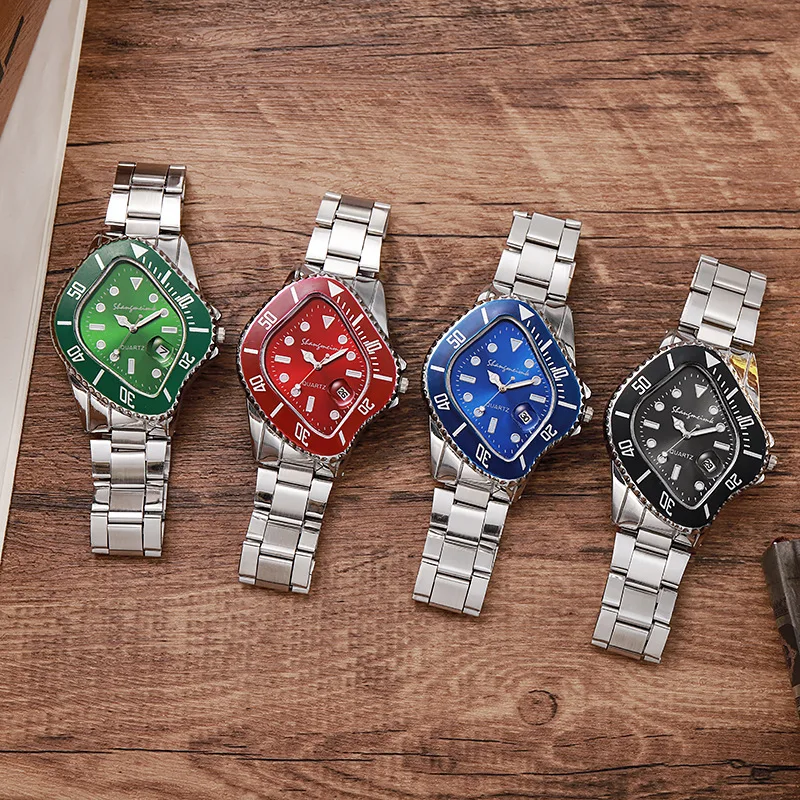 New Distorted Shape Calendar Waterproof Quartz Watch for Men Women ...
