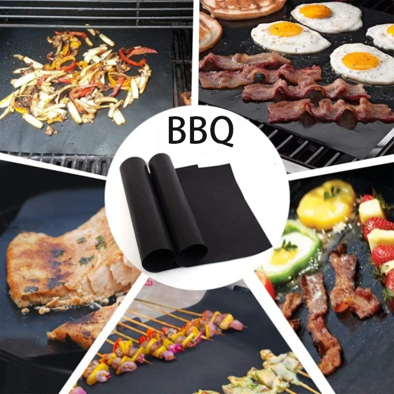 1/3PCS Reusable BBQ Grill Mat Barbecue Outdoor Baking Non-stick Pad Cooking Plate 44 * 33cm For Party Grill Mat grill mat