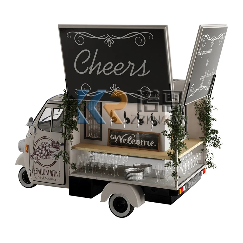Con Cucina Completa Caffè Street Food Carrello Tuk Tuk Beer Vending Bar Piaggio Ape Triciclo Elettrico Mobile Fast Food Truck