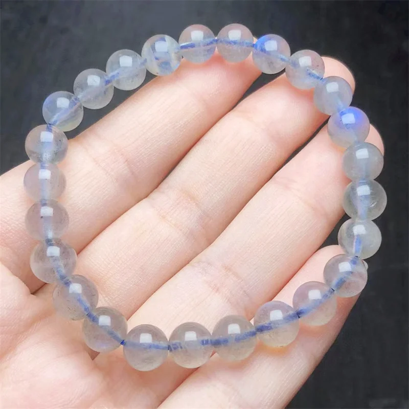 

Natural Labradorite Bracelet Fashion Gemstone Crystal Jewelry Bangle For Women Healing Bohemia Holiday Gift 1pcs 7MM