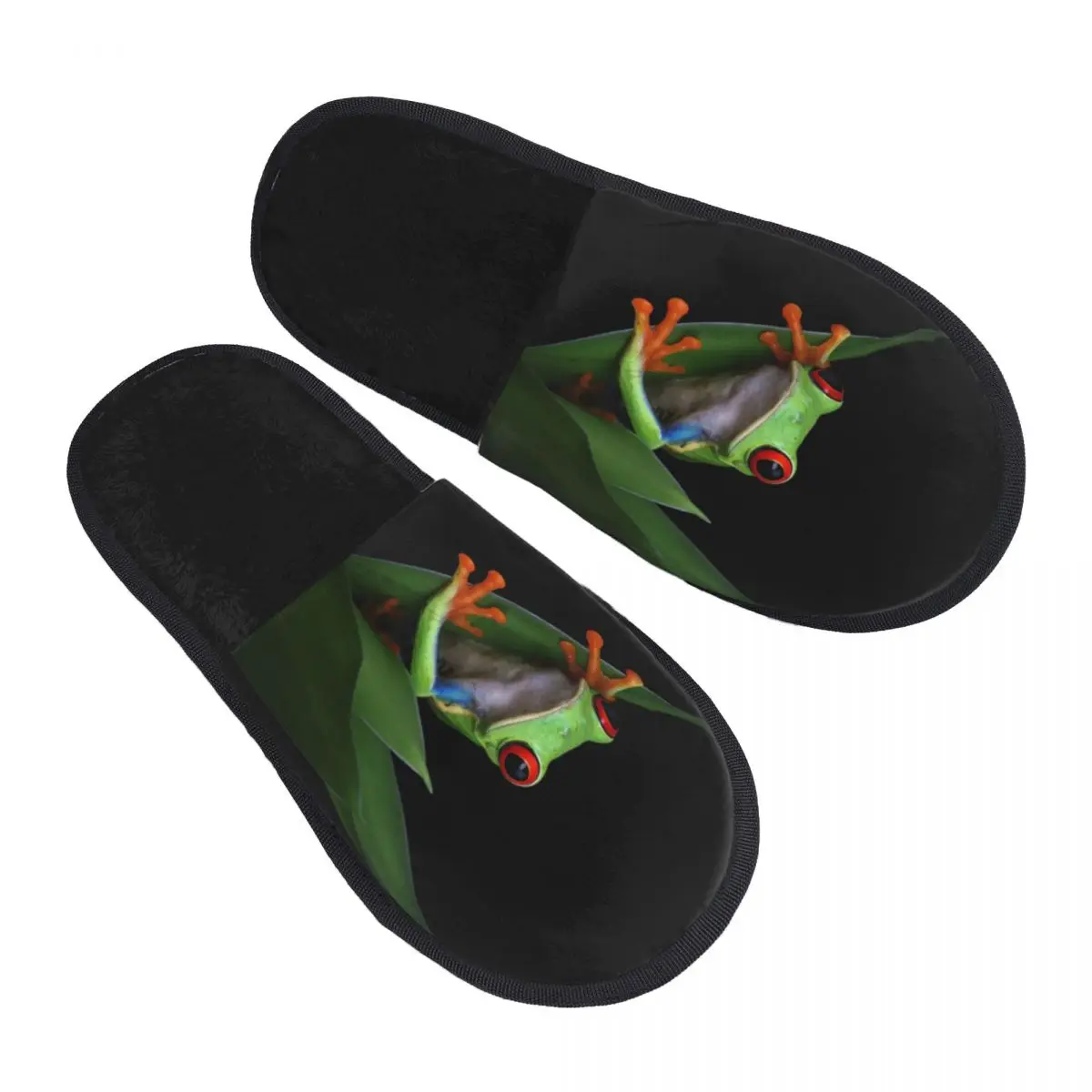 

Winter Women Men Non-Slip Flat Slippers Tree Frog Indoor Fur Soft Warm Shoes