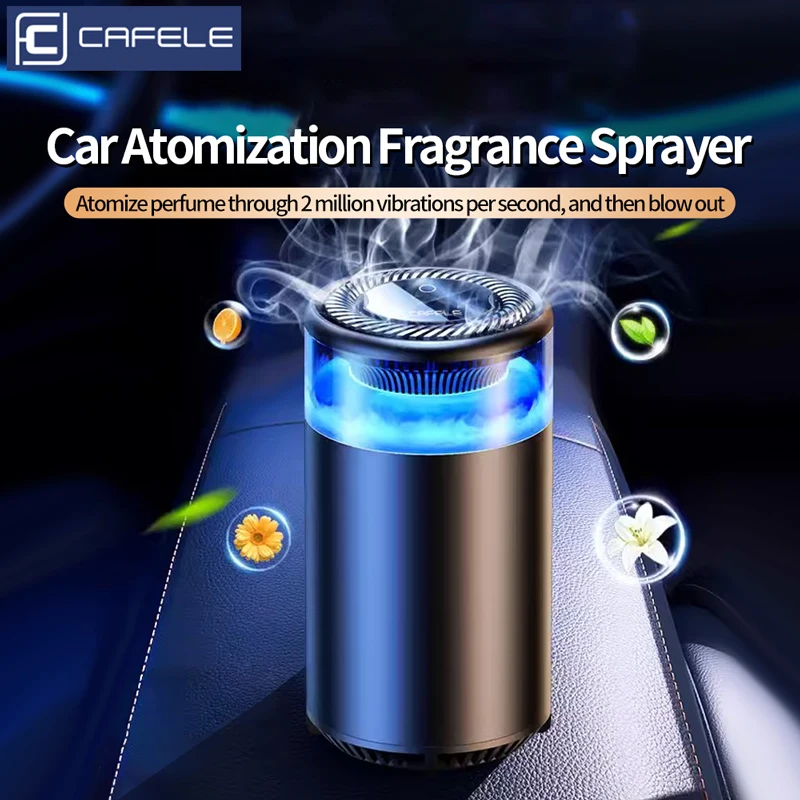 CAFELE Smart Aroma Diffuser Ultrasonic Atomization Car Air Purifier air freshener air purifier aromatherapy machine Auto On/Off Car Air Fresheners Aromatherapy With LED Light