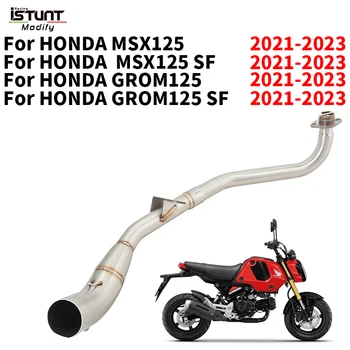 For Honda GROM125 MSX125 SF GROM 125 2021 2022 2023 Motorcycle Exhaust System Escape Moto Stainless Steel Front Link Pipe 50.8MM