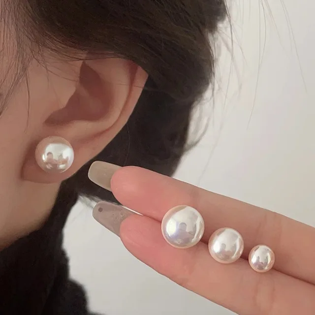 Bijoux en argent Sterling 925 pour femmes, boucles d'oreilles en perles blanches laiteuses, à la mode, cadeau pour filles et dames