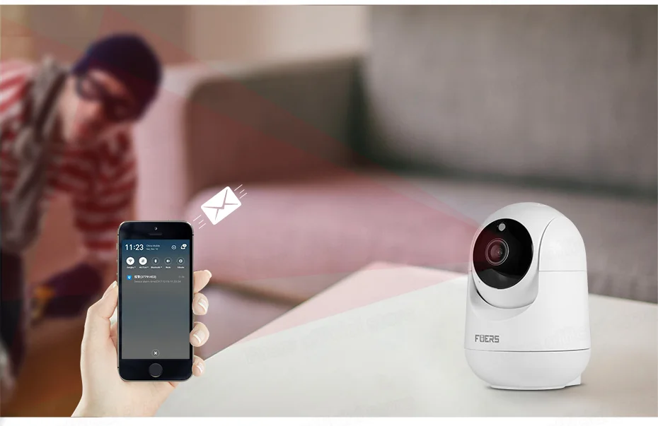 Fuers 5MP WLAN-Kamera Kompatibel mit Tuya Smart Home Kabellose IP-Überwachungskamera für Innenräume mit Automatischer Verfolgung und Sicherheits-Babyüberwachung – Detail 9
