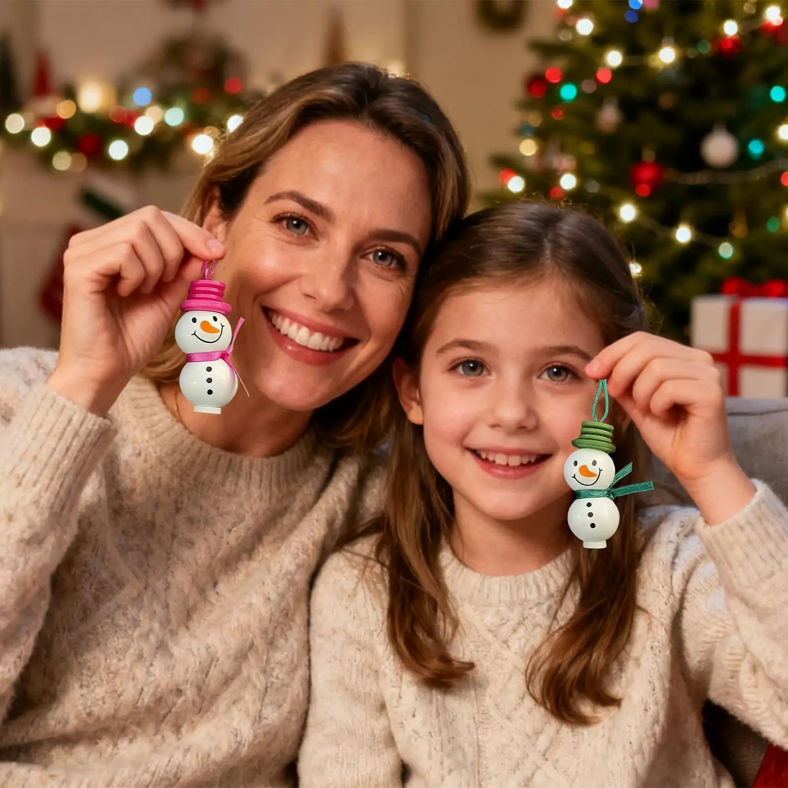 Christmas Buttons DIY Christmas Tree Snowman Ornament Kit Hanging Xmas Decoration for Kids Stocking Filler Home Window