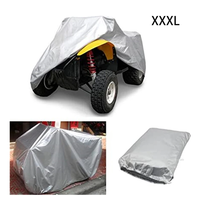 

57" 190T Quad Bike ATV Cover Silver Waterproof Resistant Dustproof Anti-UV Universal Motorcycle Motor Scooter Motorbike Covers