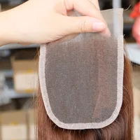 Vente en gros # 4 brun vierge cheveux humains 4x4 5x5 13x4 13x6 dentelle fermeture frontale transparente dentelle brésilienne cheveux fermeture pour perruque faire 2