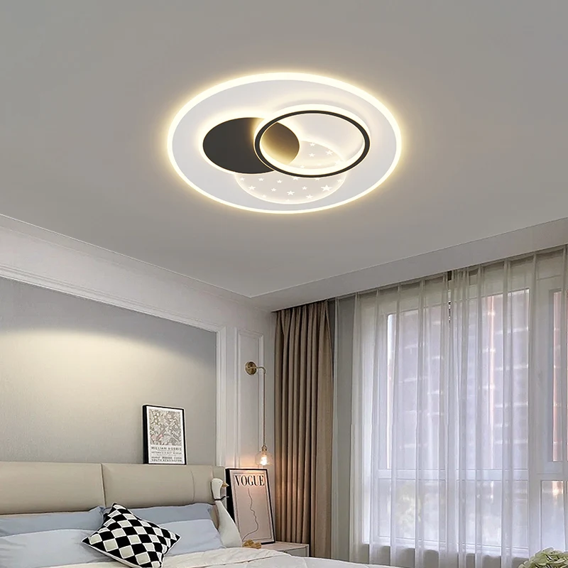 

JJC Household Three-Tone Dimming Ceiling Lamp Intelligent Stepless Dimming Living Room Lamp Acrylic Modern Style Ceiling Lamp