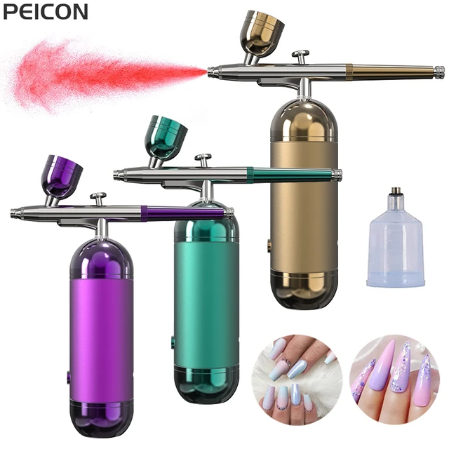 Aerógrafo portátil para uñas con compresor, Mini aerógrafo inalámbrico para  decoración de uñas, Kit recargable K5 - AliExpress