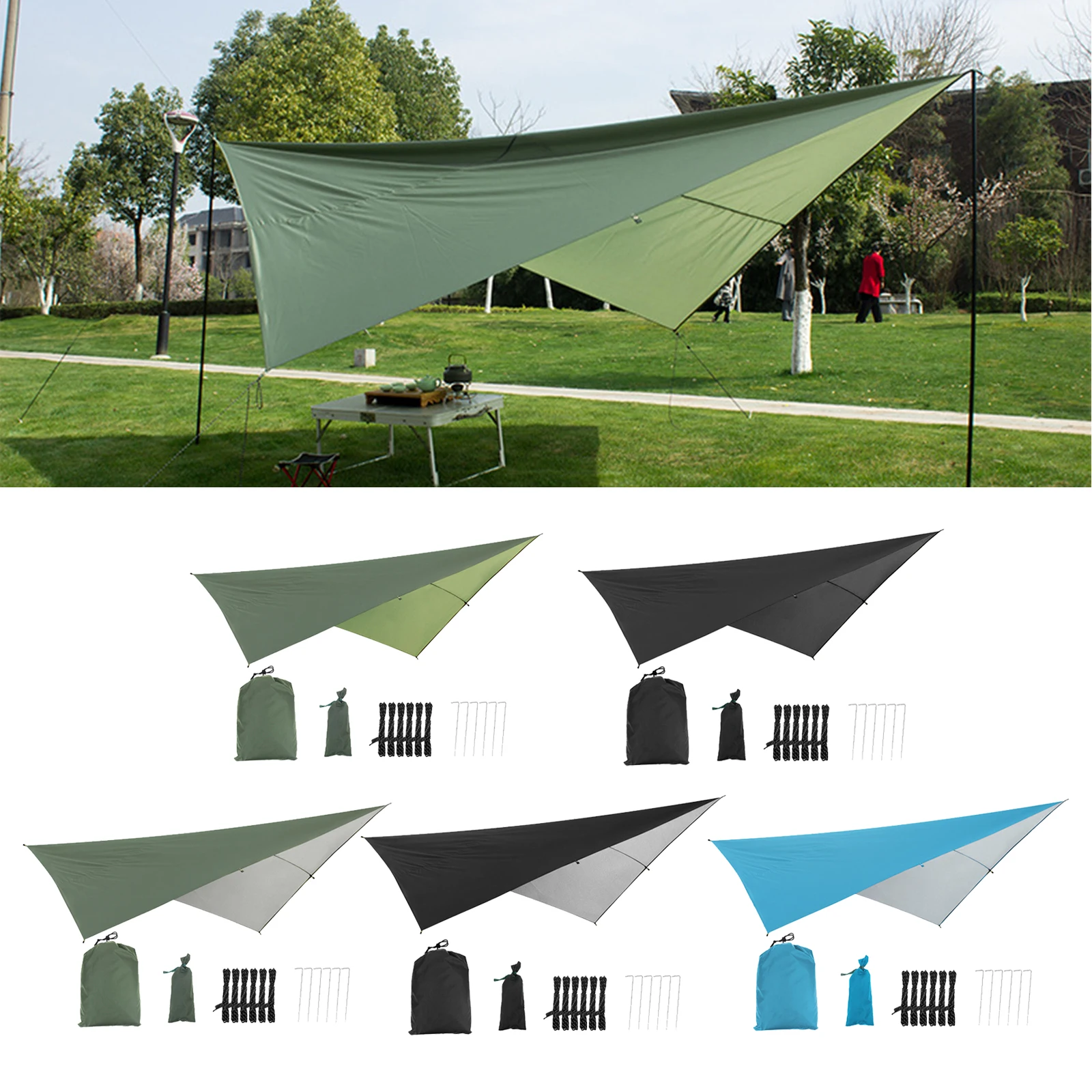 Ripstop Tent Tarp Awning Camping Outdoor Shelter Anti Hiking Tarpaulin