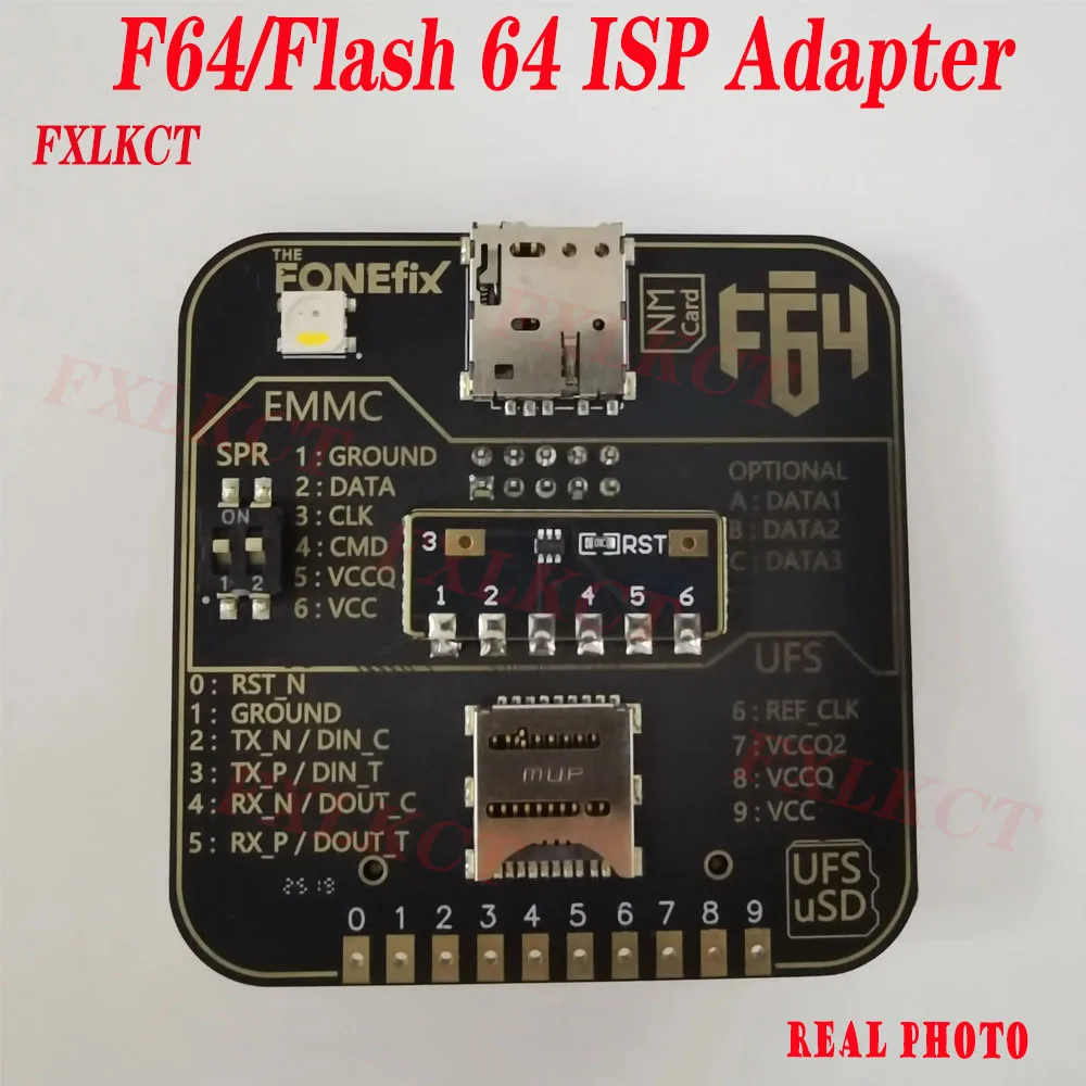 최신 수정된 저항 버전, 최신 F64 플래시 64 UFS eMMC ISP 어댑터, 플래시 64 라이트 울트라 툴 박스용
