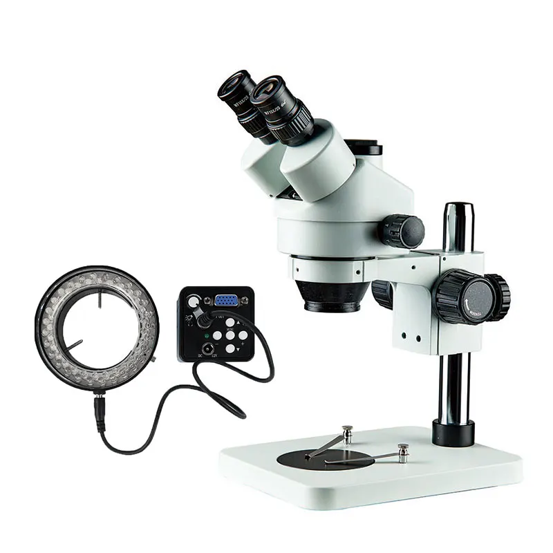 

High Quality 7X-45X V2.0 20Mp Camera Led Ring Light Advanced Measuring Trinocular Stereo Digital Microscope