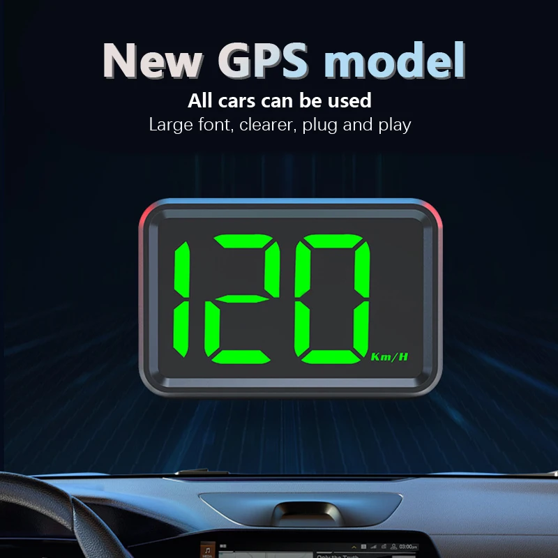 디지털 속도계 자동차 GPS HUD 헤드업 디스플레이, 고화질 LED GPS 속도 계량기, 모든 차량 트럭용 과속 경보