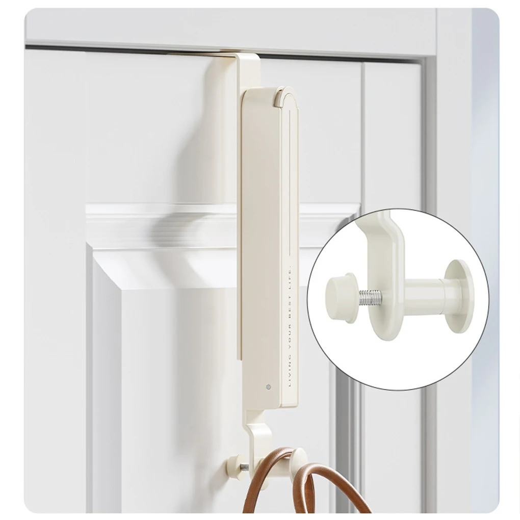 Aluminum Alloy Space-saving Coat Hook Organize Wardrobe With Folding Door Hanger Clothes And Towels B