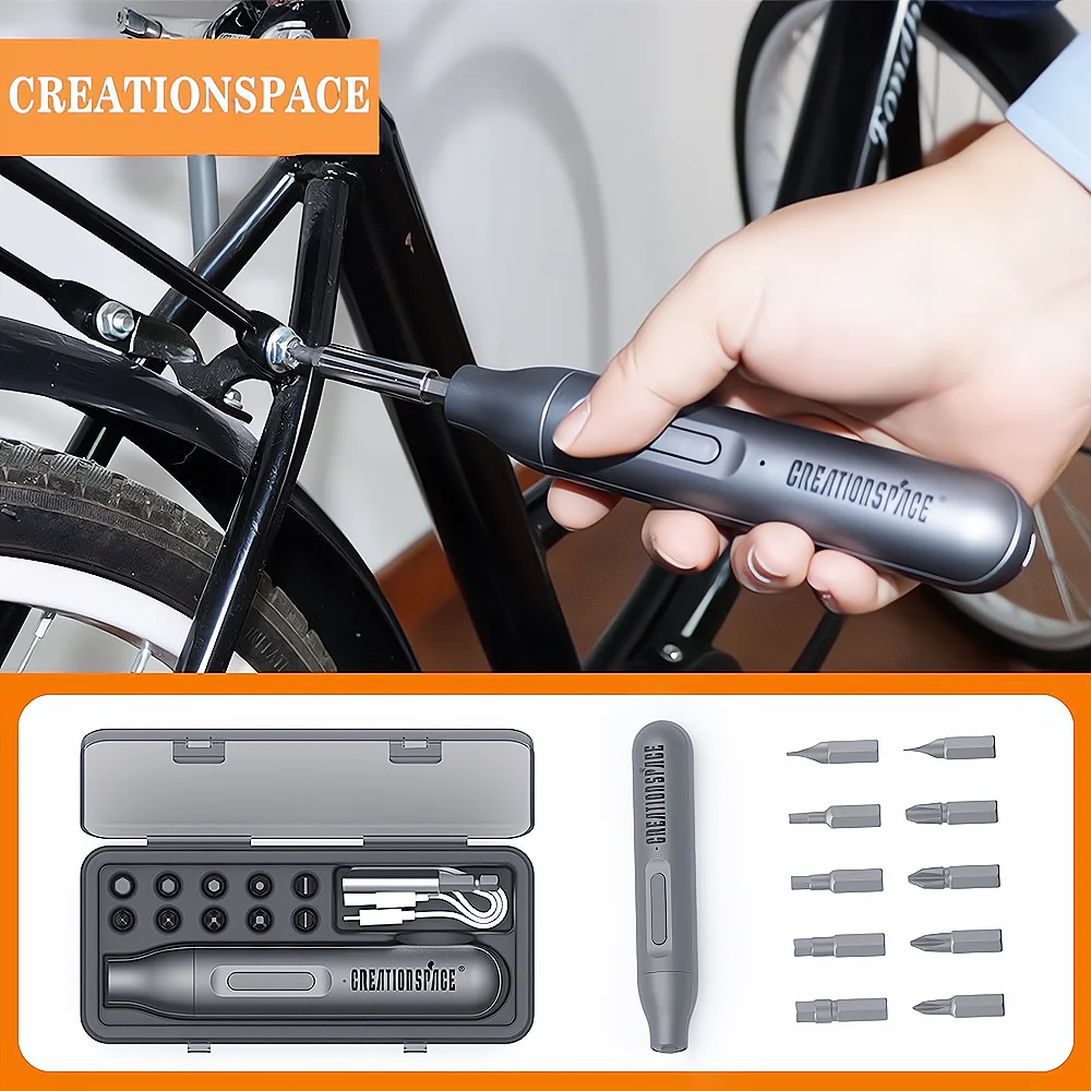 

Creationsapce Electric Screwdriver 10 In1 Big Torque Multifunctional Magnetic Batch Heads Type-c Rechargeable Screwdriver