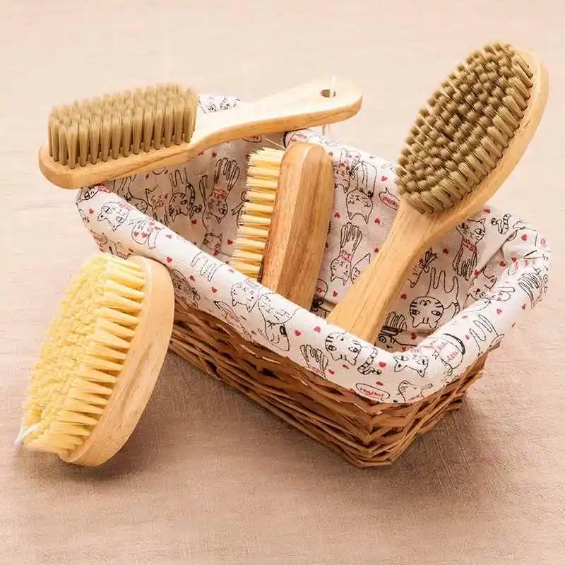 나무 손잡이가 있는 옷과 신발 세탁용 부드러운 솔, 다기능의 단단하고 부드러운 솔모로 가정용 청소에 적합