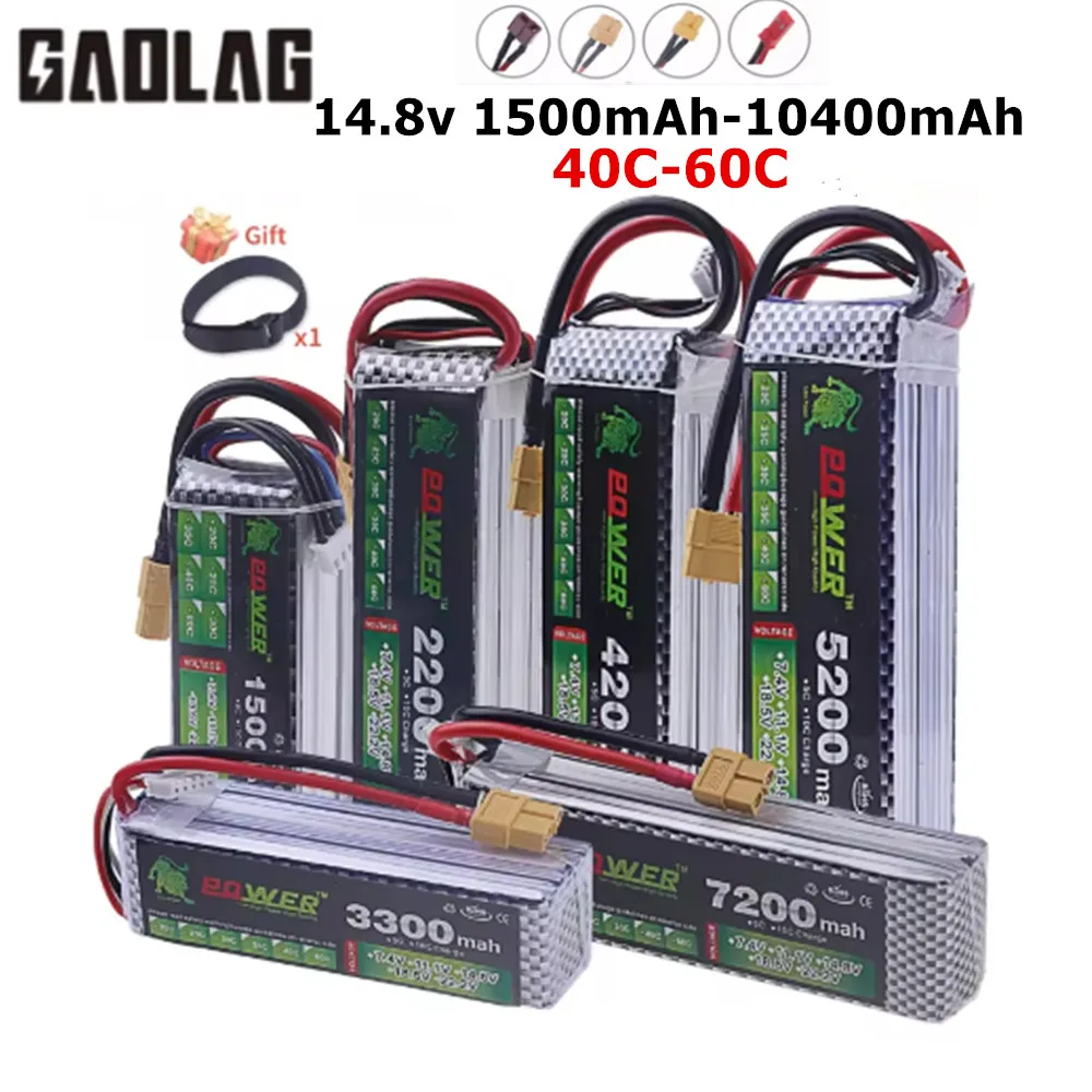 Batterie Lipo 4S 14.8V Drone 1500-10400mAh XT60/T Plug