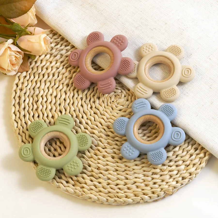 아기 실리콘 치발기 러더 모양 목걸이 장난감, BPA 프리 실리콘 어린이 용품, 유아 감각 씹기 장난감, 1PC 