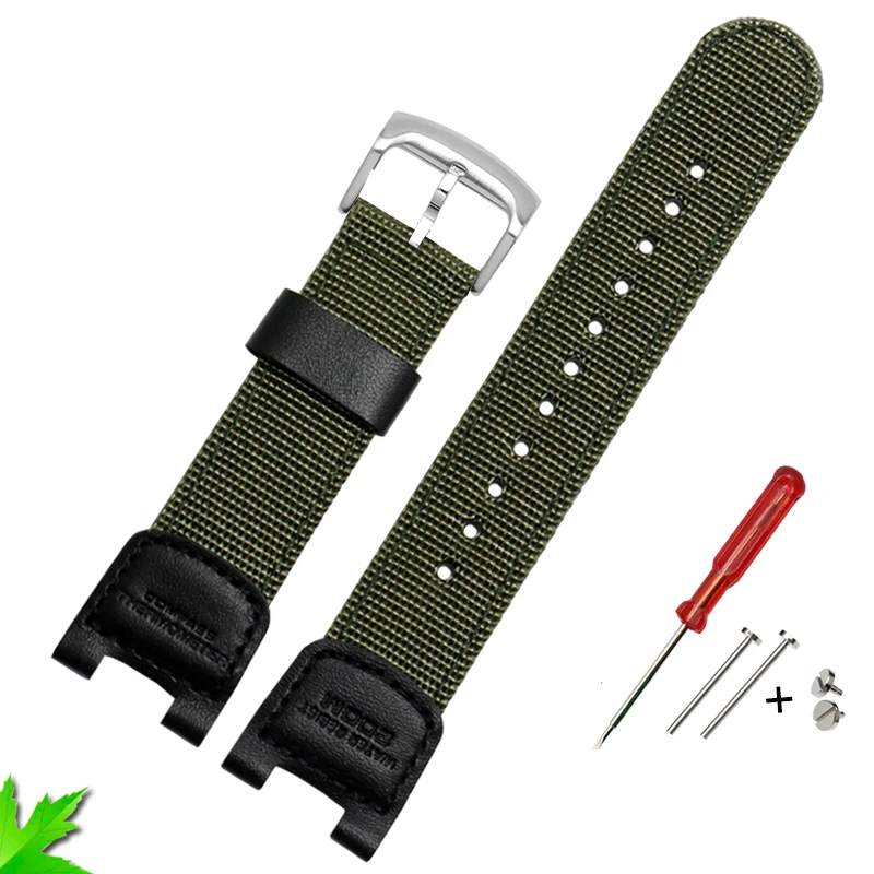 thumbnail image 1 of Pulsera de reloj de lona con muescas, resistente al agua, correa de nailon para Casio SGW-100-1V SGW-200 100B GW-3500B 3000B, correa de reloj G Shock, 1 of 5
